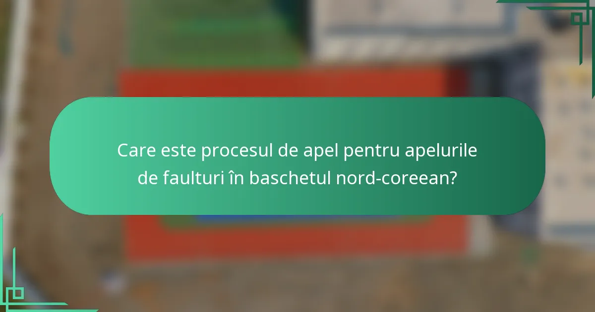 Care este procesul de apel pentru apelurile de faulturi în baschetul nord-coreean?