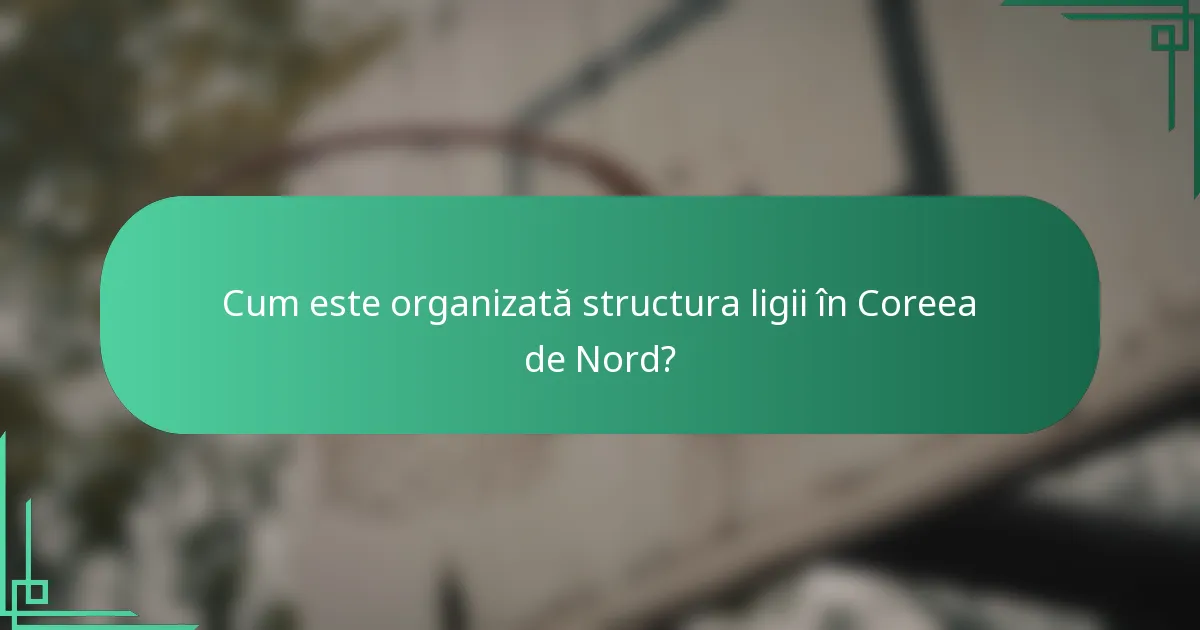 Cum este organizată structura ligii în Coreea de Nord?