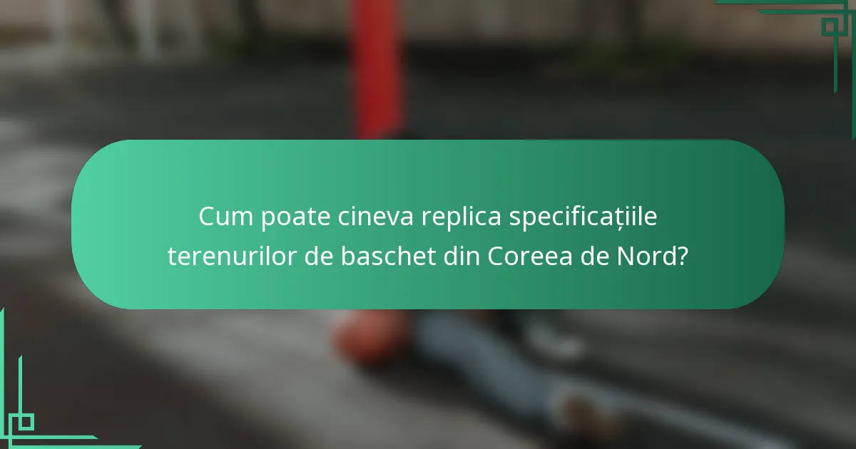 Cum poate cineva replica specificațiile terenurilor de baschet din Coreea de Nord?