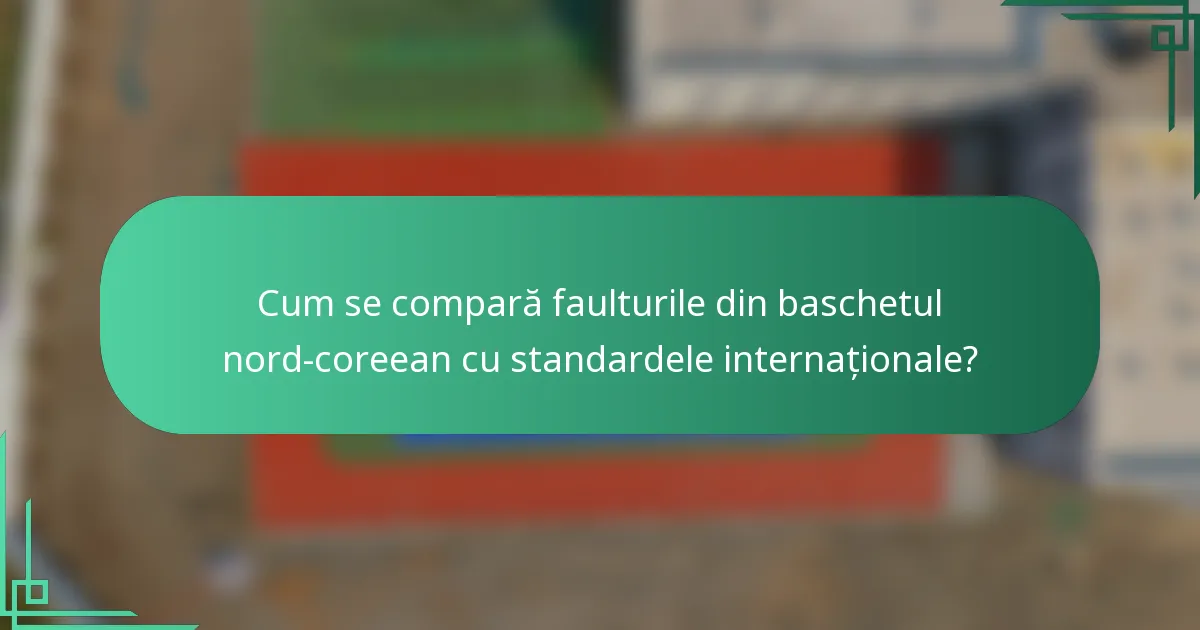Cum se compară faulturile din baschetul nord-coreean cu standardele internaționale?