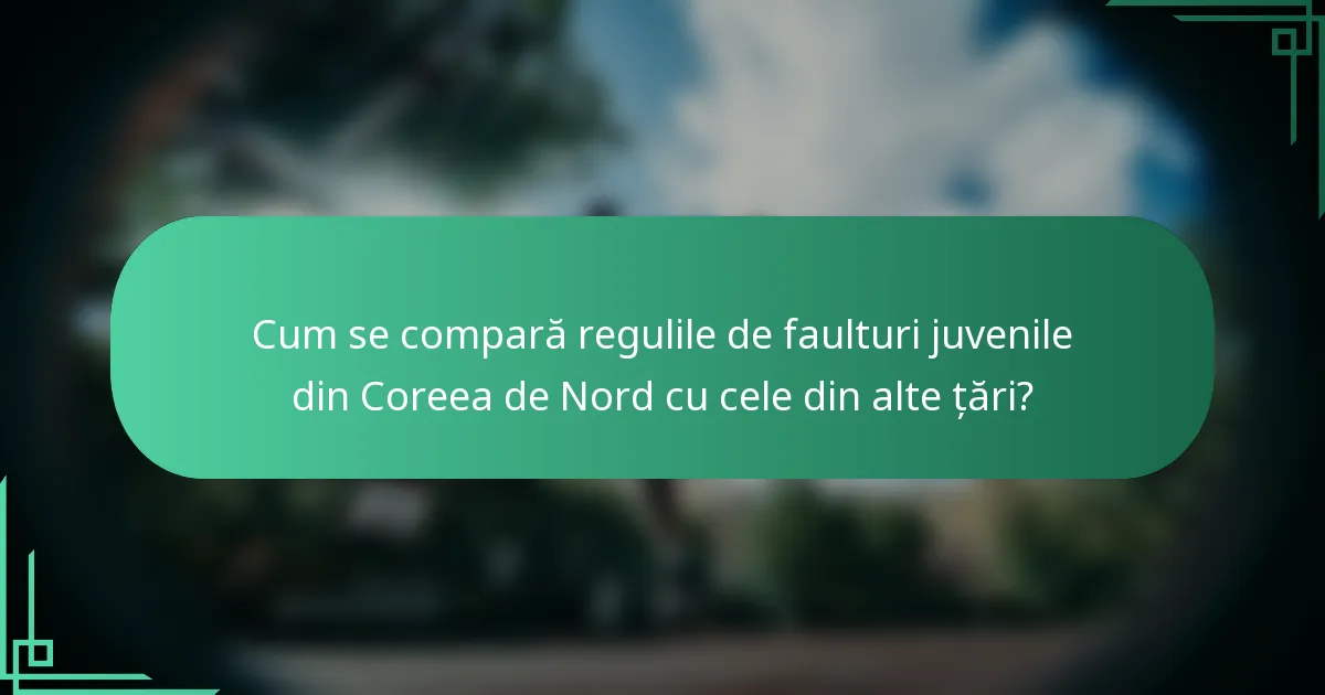 Cum se compară regulile de faulturi juvenile din Coreea de Nord cu cele din alte țări?