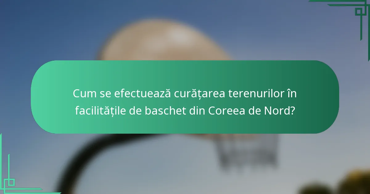 Cum se efectuează curățarea terenurilor în facilitățile de baschet din Coreea de Nord?