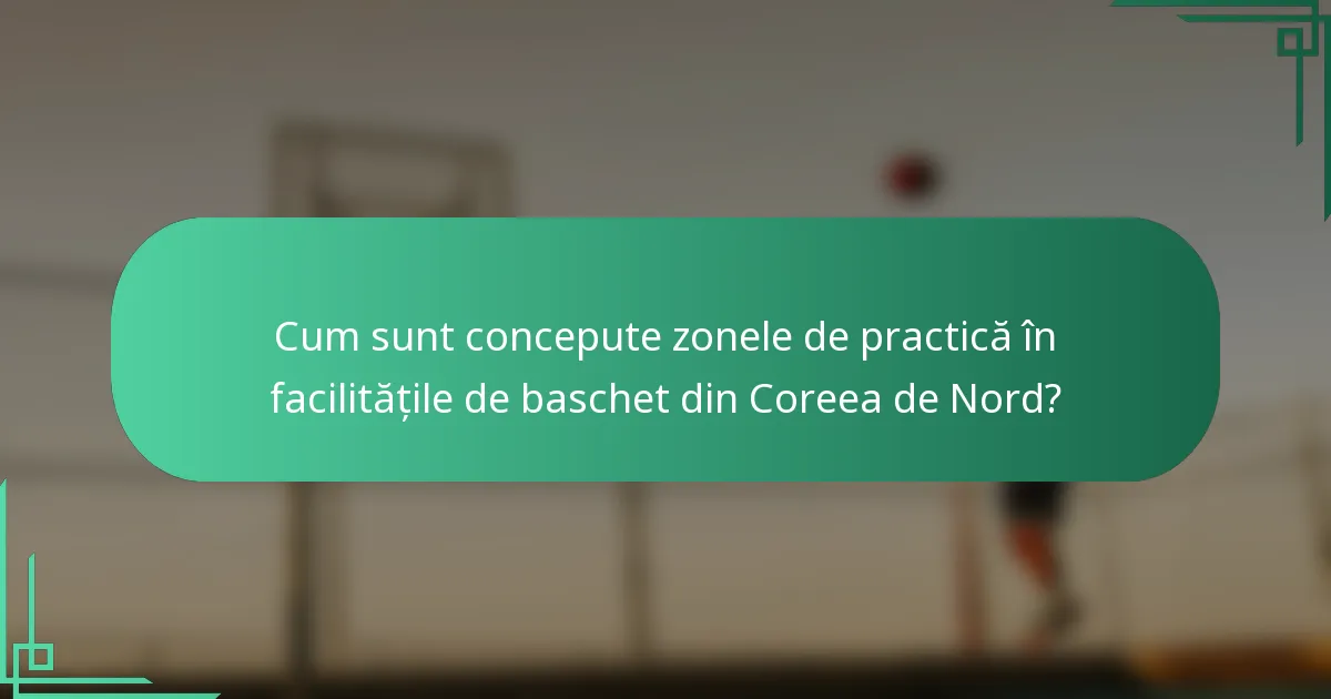 Cum sunt concepute zonele de practică în facilitățile de baschet din Coreea de Nord?