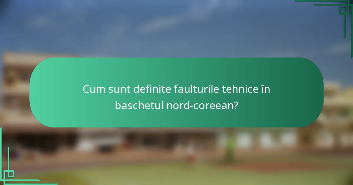 Cum sunt definite faulturile tehnice în baschetul nord-coreean?