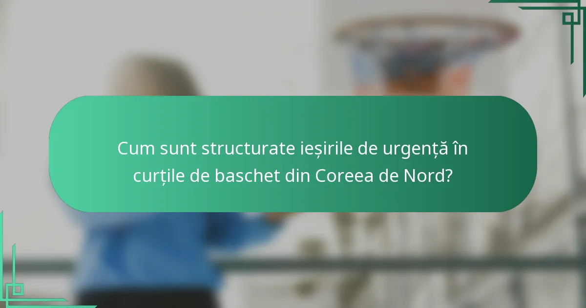 Cum sunt structurate ieșirile de urgență în curțile de baschet din Coreea de Nord?